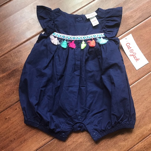 Cat and Jack tassel Navy bubble NB - Picture 1 of 3